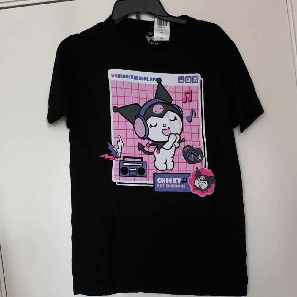 NWT Kuromi by Sanrio Hot Topic Black T-Shirt with Kuromi Graphic